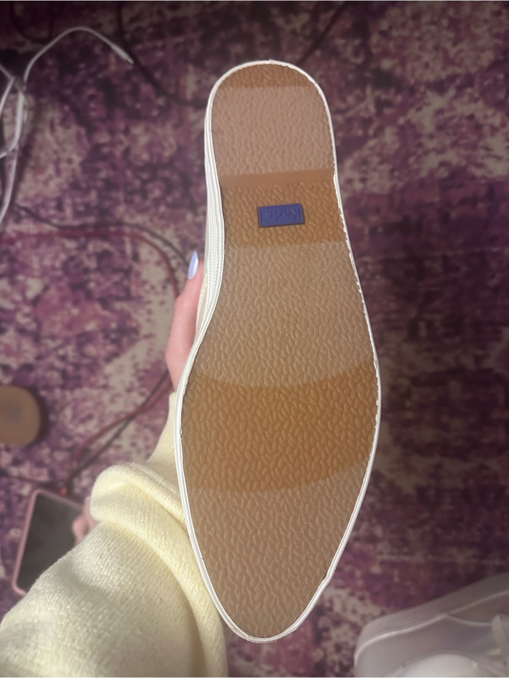 NWOT Keds Women’s Iridescent Lace-Up Sneakers - Pearl White - Picture 3 of 6